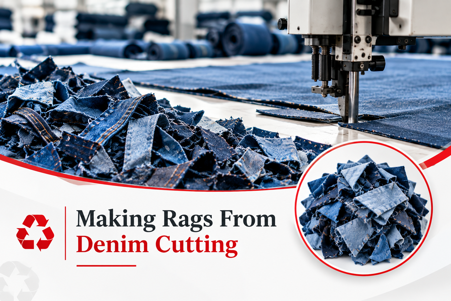 Denim cutting waste and fabric scraps